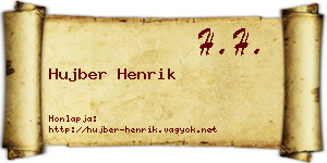 Hujber Henrik névjegykártya